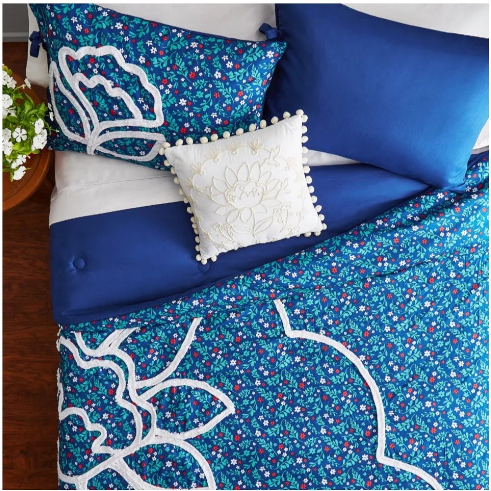 🇺🇲 4pc Queen Tufted Comforter The Pioneer Woman